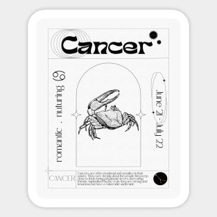 Cancer Zodiac Sign Personality Card Sticker